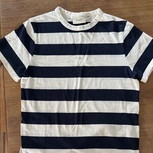 Foret Navy and White Striped Short Sleeve Tee
